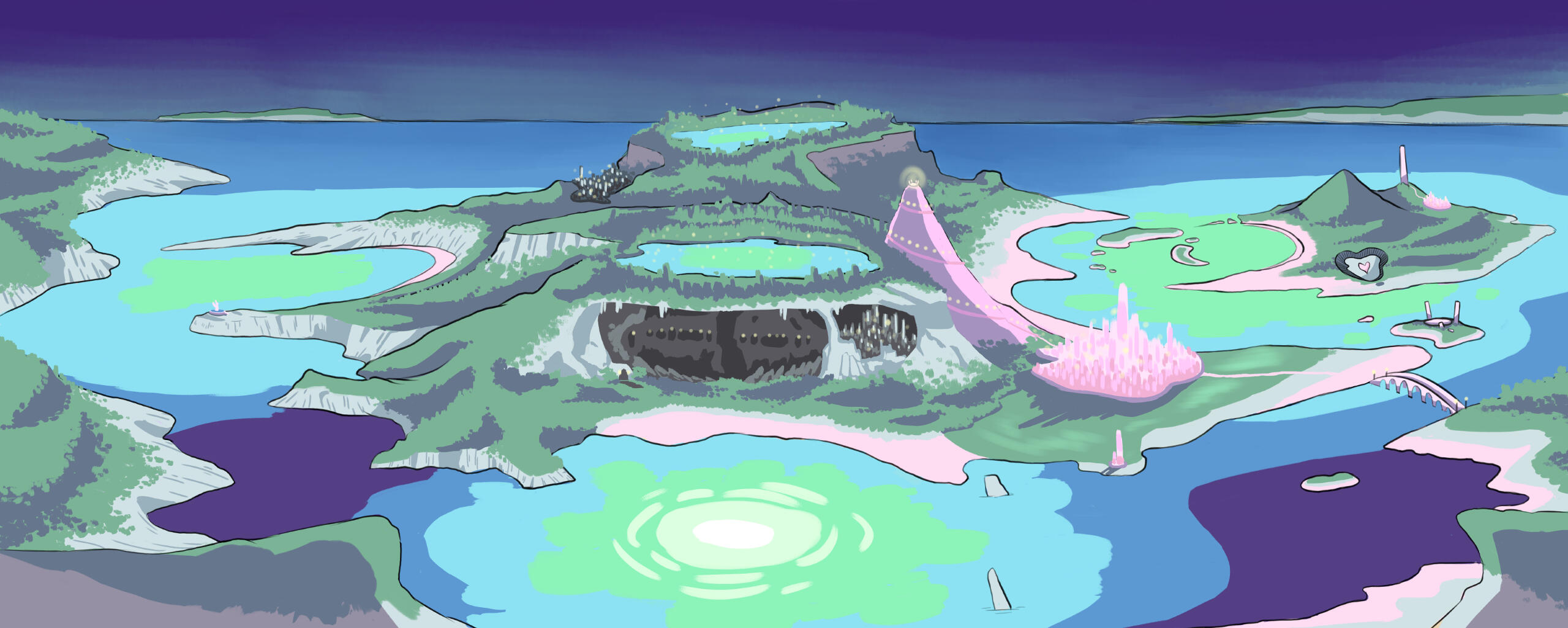 Far away view of an Island